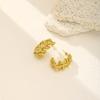 Metal Wind Light Luxury Earrings Trendy Retro Temperament Stainless Steel Geometric Stud Earrings Women'S Exaggerated Niche Earrings