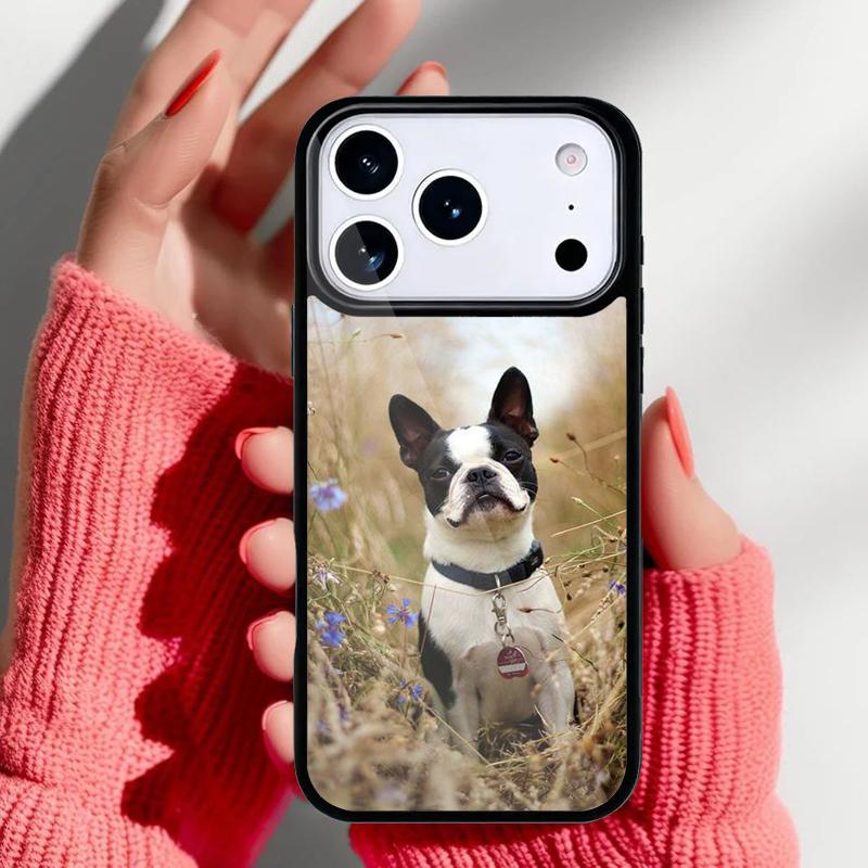 Boston Terrier Hundegesichter Handyhülle für iPhone 17 16 15 14 13 Pro Max Rückabdeckung für 12 11 Pro Coque