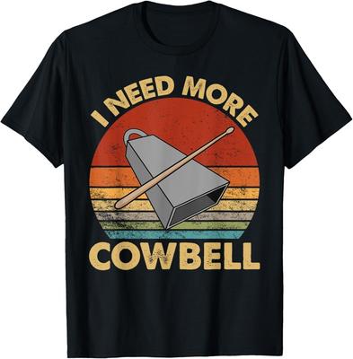 Potrzebuję więcej cowbell! Zabawny prezent dla miłośnika perkusji, humorystyczny t-shirt unisex