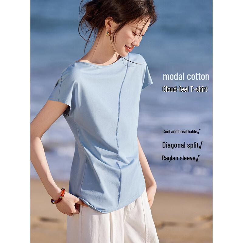 Mohan Yimei Simple Summer Cotton Short Sleeve T-Shirt M