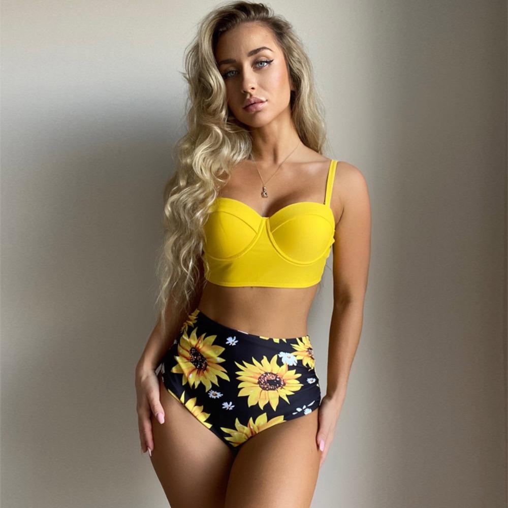 New Bikini Sexy Ladies Split Swimsuit Bikini Hard Pack High Waist Swimsuit