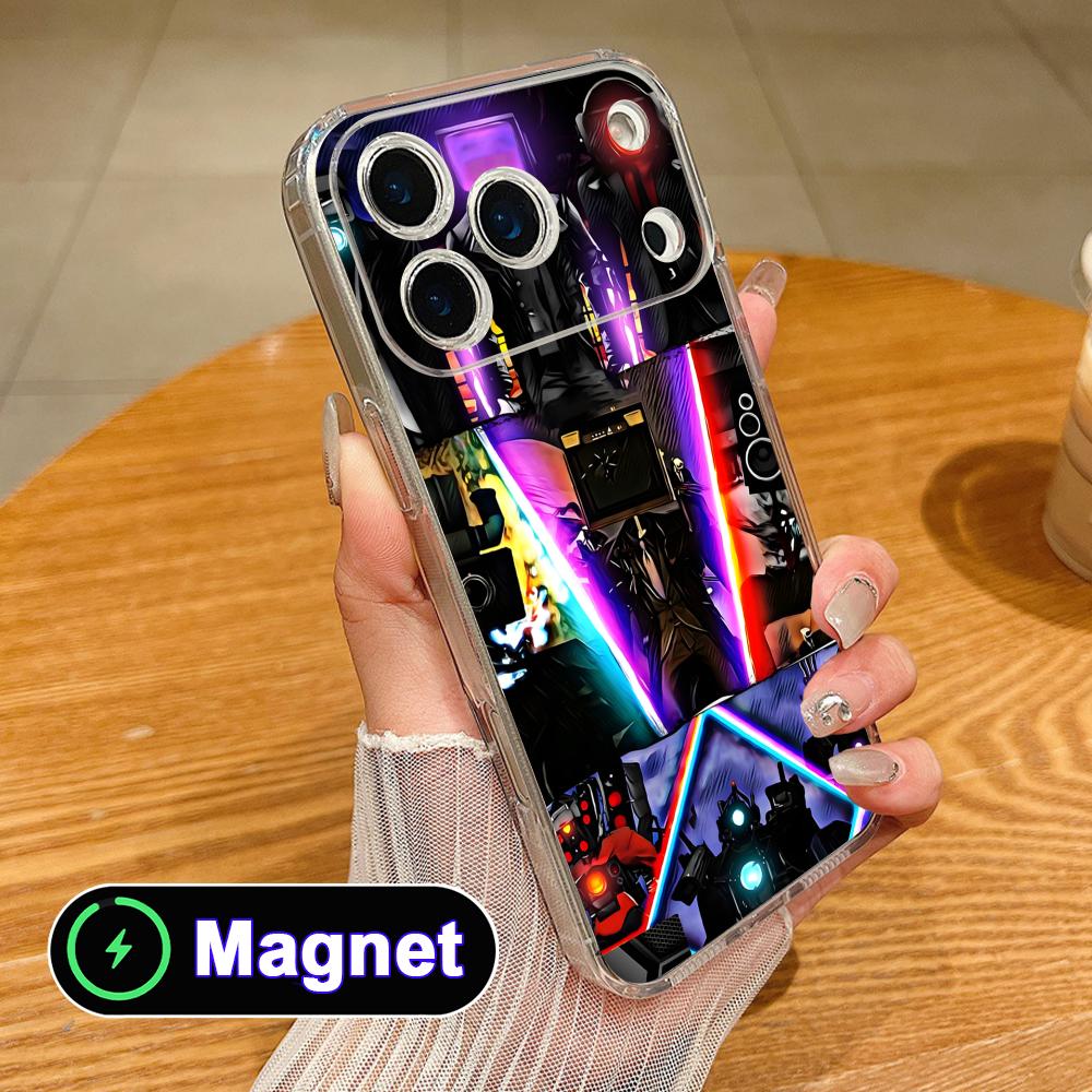 

Skibidi Toilet TV Camera Man Phone Case for iPhone 17 16 15 14 13 12 11 Air Pro Max Plus Mini Soft TPU Clear Magsafe Cover iPhone 11 Pro Max