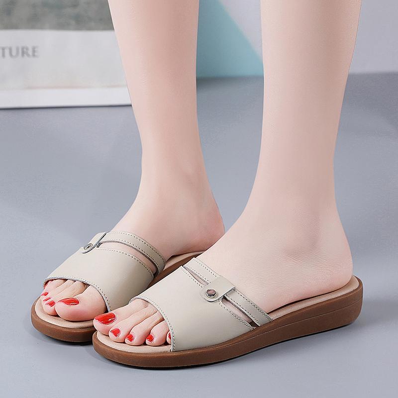 2025 Summer Women Wedge Sandals Premium Orthopedic Open Toe Sandals Vintage Anti-slip Leather Casual Female Platform Retro Shoes