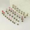 Stainless Steel Floral Screw Stud Earrings for Women - Small Round Disc Design, Thin Needle, Helix Set