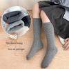 Chaussettes Mi-Mollet Couleur Unie pour Filles - Automne/Hiver Polaire, Brossées, Épaissies, Élastiques, Chaussettes Étudiant Colorées