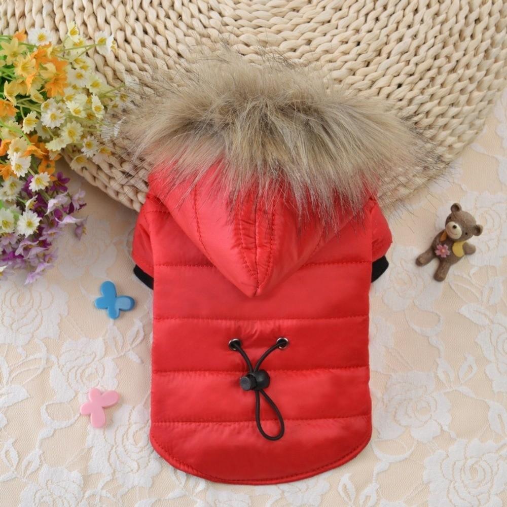 Mode Hiver Chien Vêtements Chauds Coupe-vent Chapeau Veste de Randonnée pour Chien Rembourrée Duvet Réglable Combinaison pour Chien Chiots