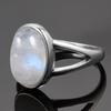 S925 Silver Ring Natural Moonstone Jewelry Rings Gemstone Vintage Jewelry for Women Men Girls Gift Luxury
