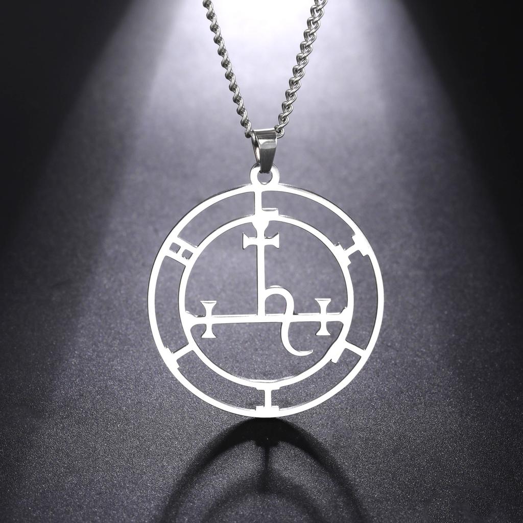 Gerade Haare Styling Titanstahl Geometrisches Symbol Schnitt Anhänger Halskette