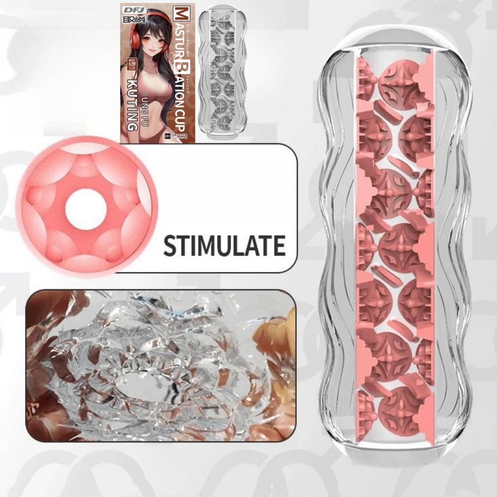 Mužský masturbátor Transparentní želé Umělá vaginální skutečná kočička pro muže Zvětšovač penisu Zvětšovač penisu sání erotické hračky