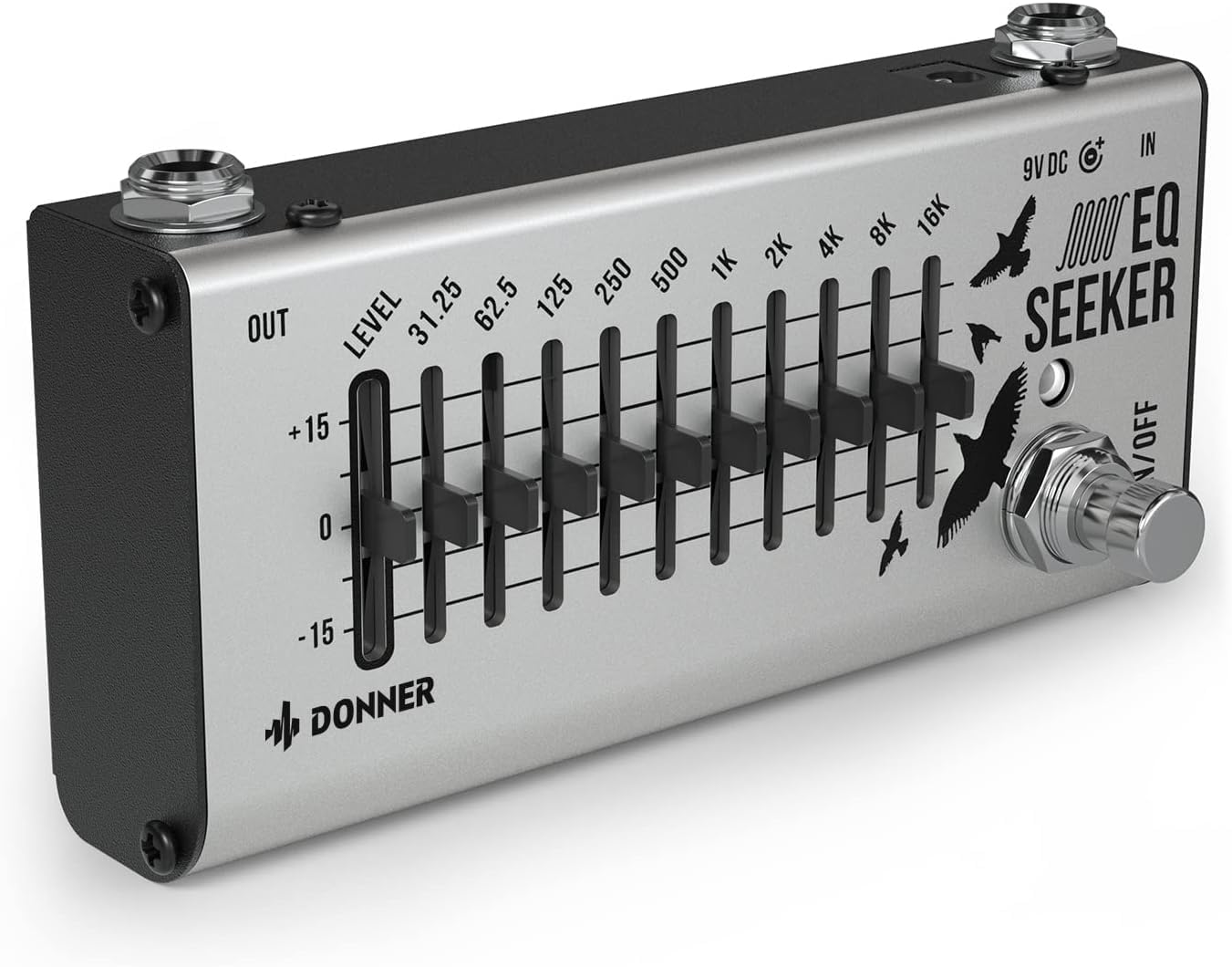 Donner Equalizer EQ Seeker EQ Equalizer Effect Pedal Guitar Effect Pedal Gray 10-Band (EQ Seeker)
