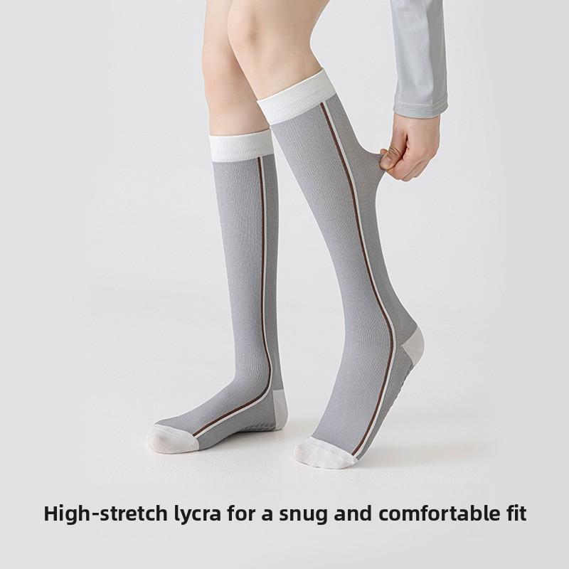 Exercise Pressure Leg Stockings for Children, Pilates Silicone Anti-slip Socks, Running, Fitness, Cycling, Women's Long Stockings