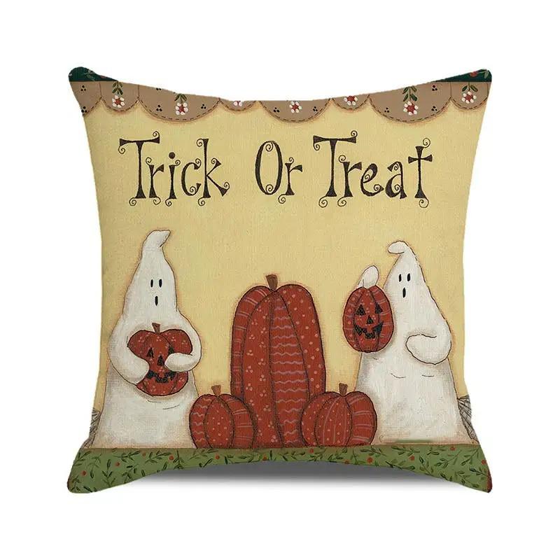 Halloween Holiday Party Decorations Pumpkin Cat Ghost Face Pillowcase Suitable for Home Living Room Sofa Room Decoration