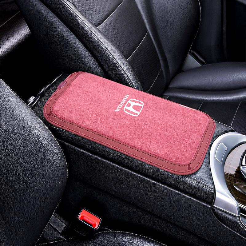 Suede Leather Car Armrest Box Pad Car Armrest Mat Car Accessories For Honda Mugen Jazz Insight Freed Fit CRV Civic Accord City akx256