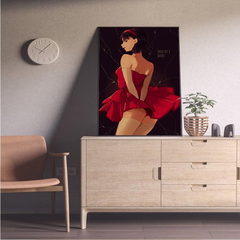 Affiche de dessin animé bleu parfait, impression d'image de dessin animé japonais, Vintage, chambre familiale, Bar, café, décoration murale d'art esthétique