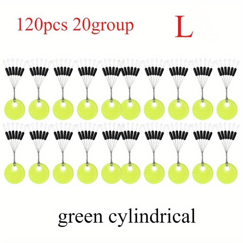 

20pcs/Set Rubber Space Beans Weight Stoppers Carp Fishing Bait Fish Float Tools Professional Space Beans for Fishing cylindrical-L 20pcs зелёный