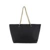 Tory Burch Logo Tote Bag Shopping Bag Fabric And Faux Leather Handheld Shoulder Bag Medium Women Tote Bags Black 152313-001