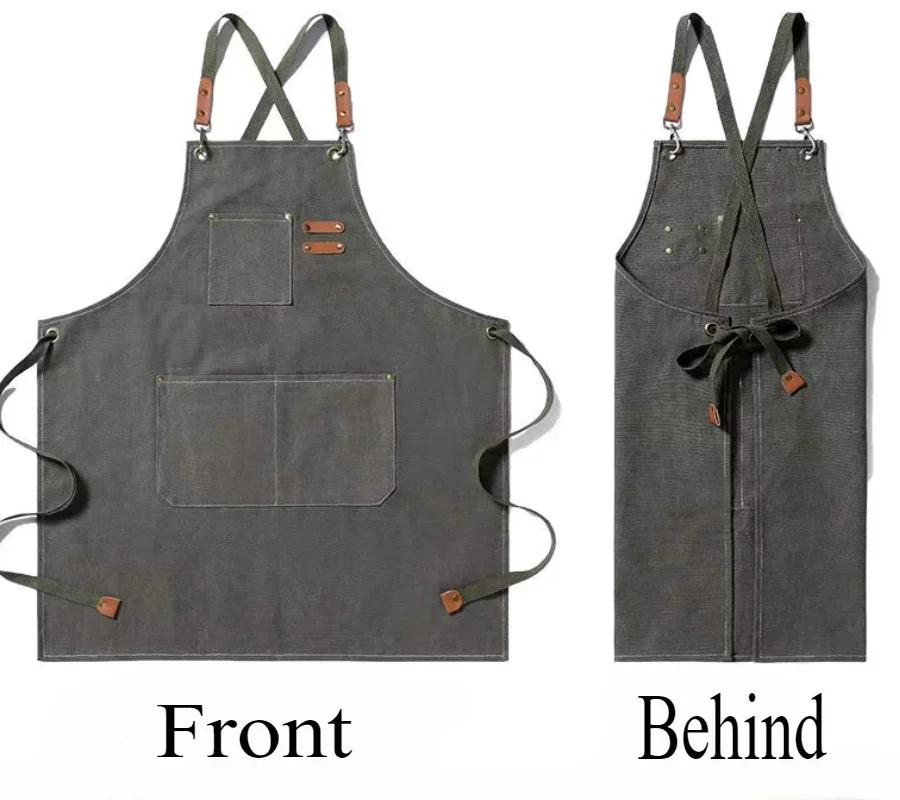 Comfortable Thin Kitchen Aprons for Woman Men Chef Work Apron for Grill Restaurants Bar Shop Cafes Beauty Nails Studios Uniforms
