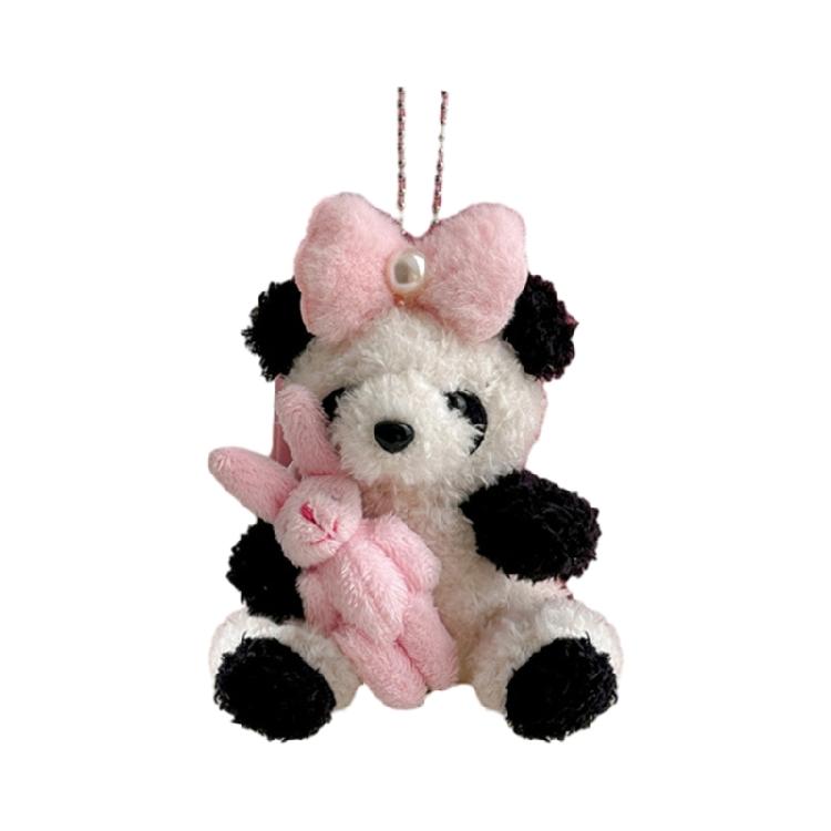 Plush Panda Keychain Cute Pendant Keyring Hanging Ornament Phone Decoration Clip