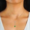 Silvere Glam Korean-style Fashionable Teardrop-shaped Emerald Pendant, A High-end S925 Sterling Silver Collarbone Necklace For Girls