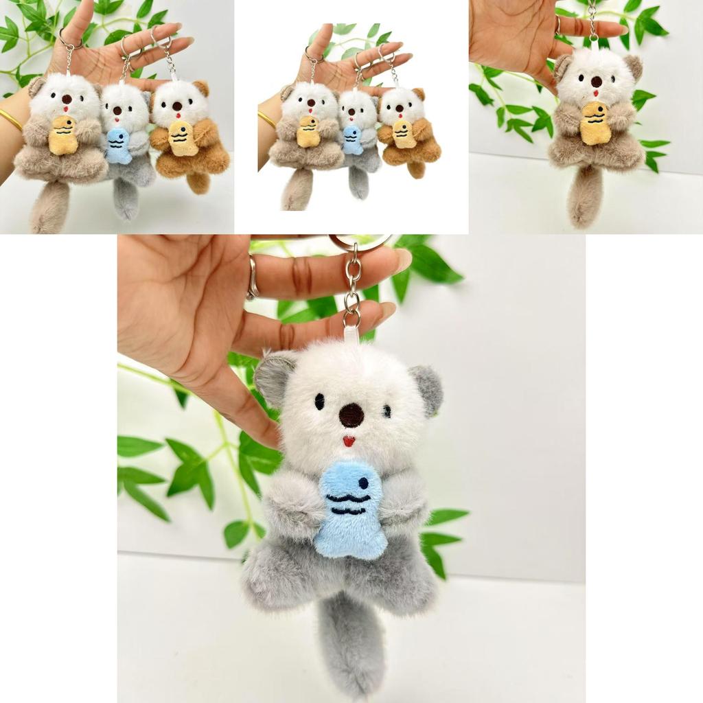 Otter Plush Keychain Soft Short Plush Toy For Bag Decoration And Keys