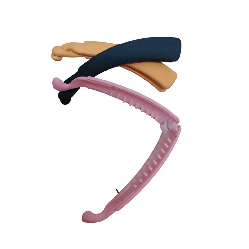 @ Plastic Matt Banana Hair Clips For Women Multicolor 3 Pcs F443 Zr-2429-60%Off