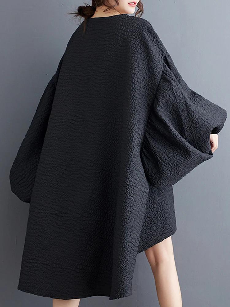 Xitao V-hals Batwing Sleeve Irregular Dress HQQ2389