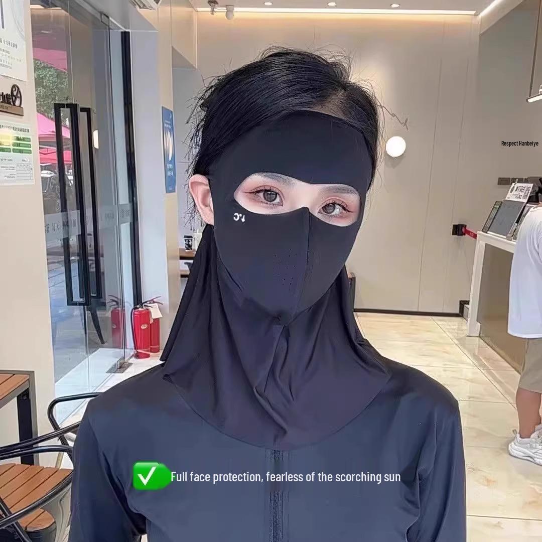 

2025 Женский летний солнцезащитный щиток для лица и шеи из ледяного шелка