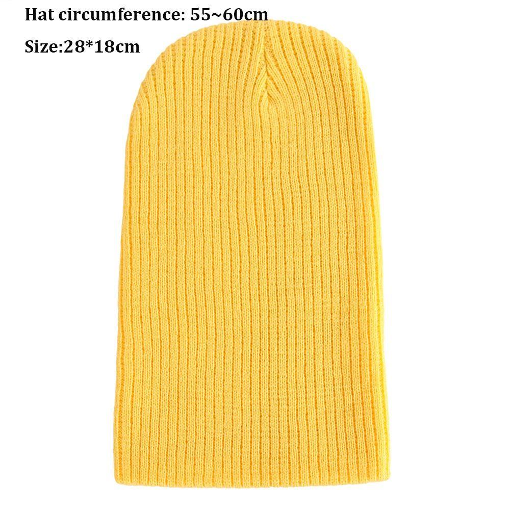 Ensfargede Søte Vinterluer 28*18cm Strikket Lue Ny Kvinne Menn Beanies