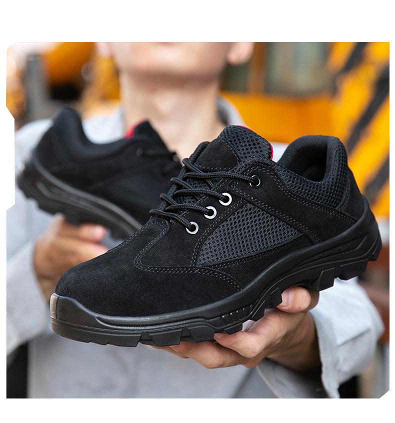 Men's Breathable Lightweight Safety Shoes: Soft Sole, Anti-Smash, Anti-Puncture, Wear-Resistant, Insulated.