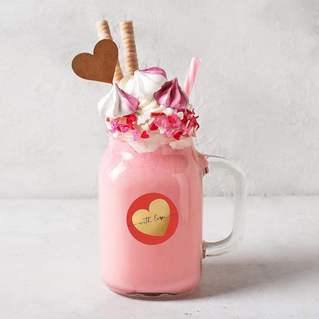 500Pcs Valentines Day Sticker 38mm Love Heart Sticker Self-Adhesive Wrapping Labels for Envelopes Case Valentines Card