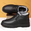 Winter men's ankle boots plush warm anti slip waterproof cotton shoes comfortable lightweight   outdoor indoor men shoes zapatos