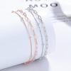 925 Silber Galvanisiert Doppellagige Kette Armband Ins Nischenschmuck Damen Hochwertig Minimalistisch Geometrisch Perlen Mode