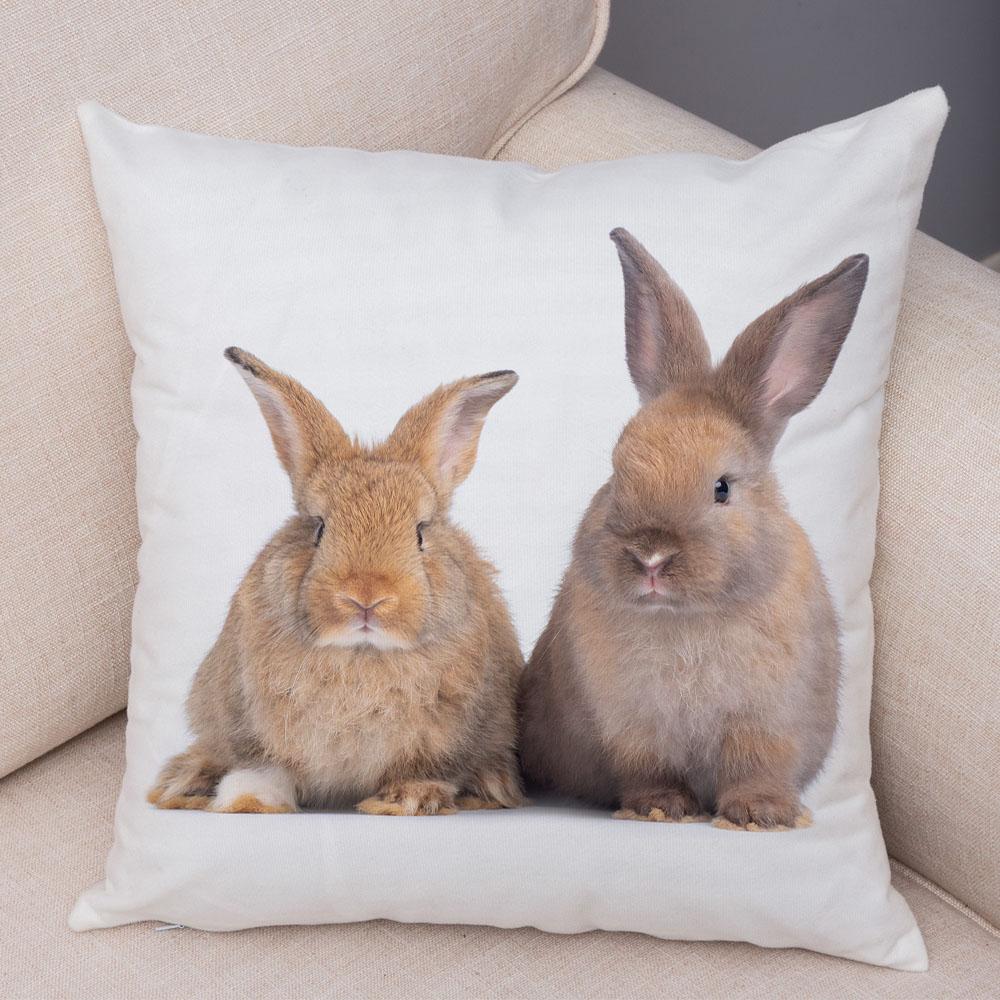 Home Sofa Kids Room Decor Cute Pet Animal Print Cushion Cover Pillowcase  Rabbit