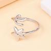 Bohemian Ocean Series Starfish & Seaweed Stainless Steel Open Ring