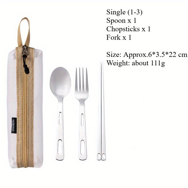 

1 комплект многоцелевой походной посуды из нержавеющей стали палочки для еды ложка вилка набор столовых приборов для домашнего кемпинга