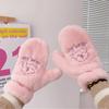 Süße Winter Mädchen Cartoon Frauen Vollfinger Bärenhandschuhe Warme Fäustlinge Plüschhandschuhe