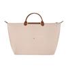 Nouă geantă LONGCHAMP Le Pliage Canvas cu garnitură din piele, geantă de călătorie, geantă de mână Tubas pentru femei, bej 1624089P71