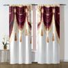 2pcs Palace luxury curtains   pole pocket design   protect privacy   suitable for decoration in various scenes  Wine red curtains