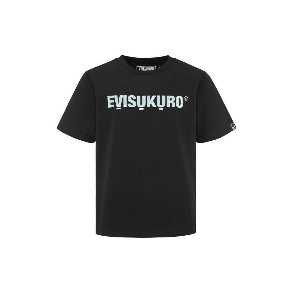 Evisu T-Shirts Men's Black Crew Neck Moderate Straight Fit 2EAGNM0TS609XX