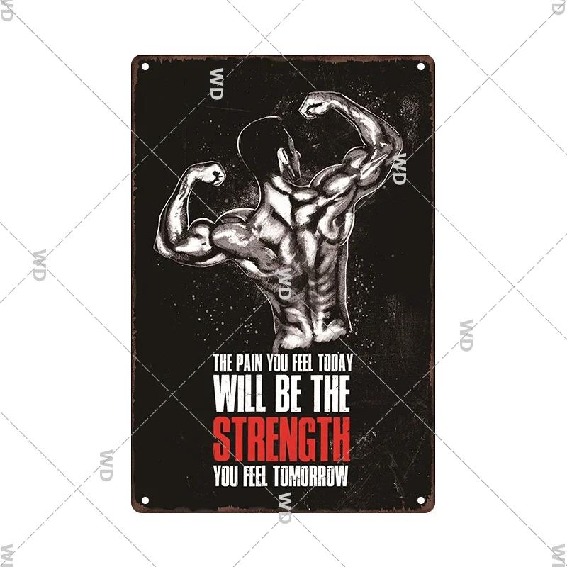 Gym Retro Metal Tin Sign Fitness Funny Vintage Iron Poster Exercise Motivation Quote Home Bar Pub Garage Man Cave Decor Gifts