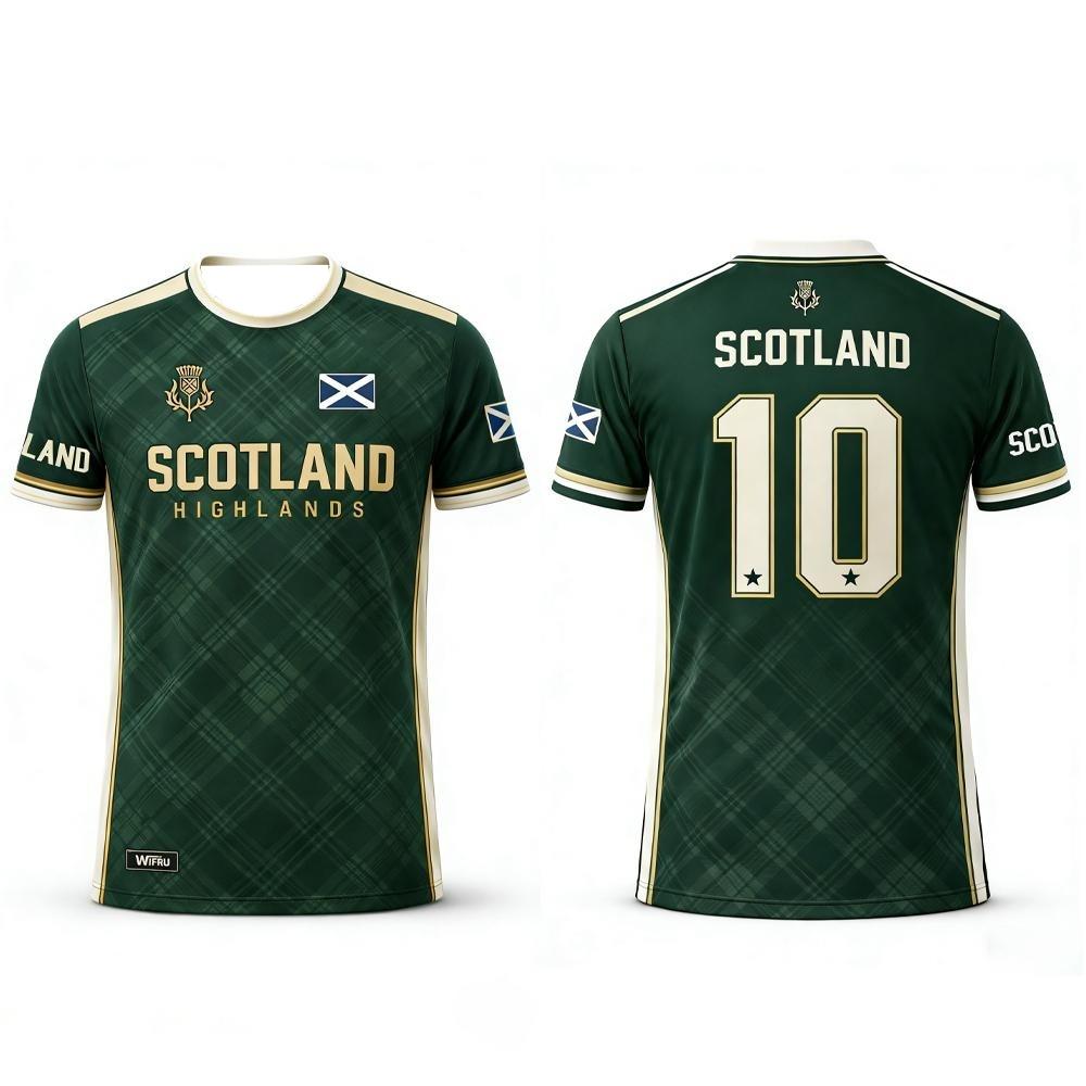 Scotland Team Soccer Jersey 2025 Men s #10 Football Shirt Short Sleeve Breathable Training Uniform Scottish Flag Sportswear Top M
