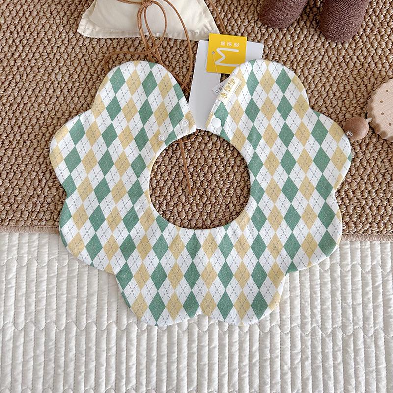 New Korean Style Double-Sided Waterproof Baby Bib - Soft Cotton Drool Bib for Infants (0-2 Years)