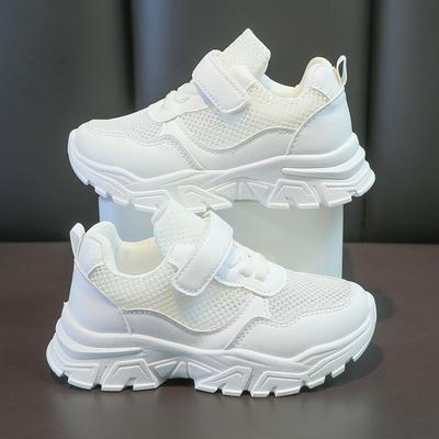 Children's Little White Shoes Boys' Summer 2025 New Student Running Shoes Soft Sole Boys' Sports Single Net Shoes