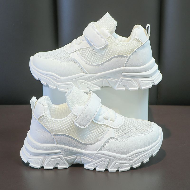 

Children s little white shoes Boys summer new student running shoes Soft sole Boys sports single net shoes 37 inner length 22cm