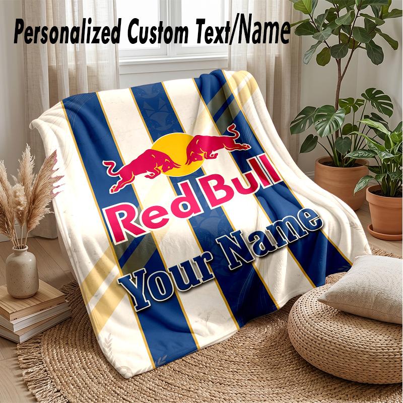 Red Bull Racing Individuelle Flanell-Kuscheldecke Drucken Sie Ihren Namen Text Weiche Warme Decke Weihnachtsgeschenk