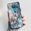 For Nokia 1.4 TA-1322 Nokia 3.4 TA-1288 TA-1285 TA-1283 Case Fashion Flower Painted Phone Casing Black Soft Silicone Back Cover