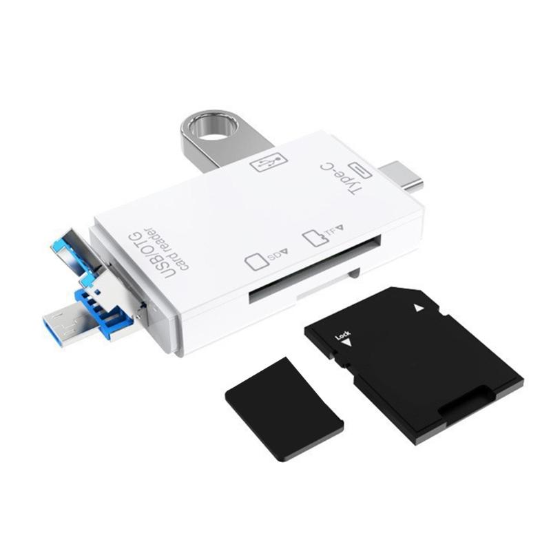 Multiple Connectors Type C SDTF SDXC MicroSDs Card Reader for Easy File Transfer Between Devices