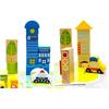 62-Piece Wood City Traffic Building Blocks