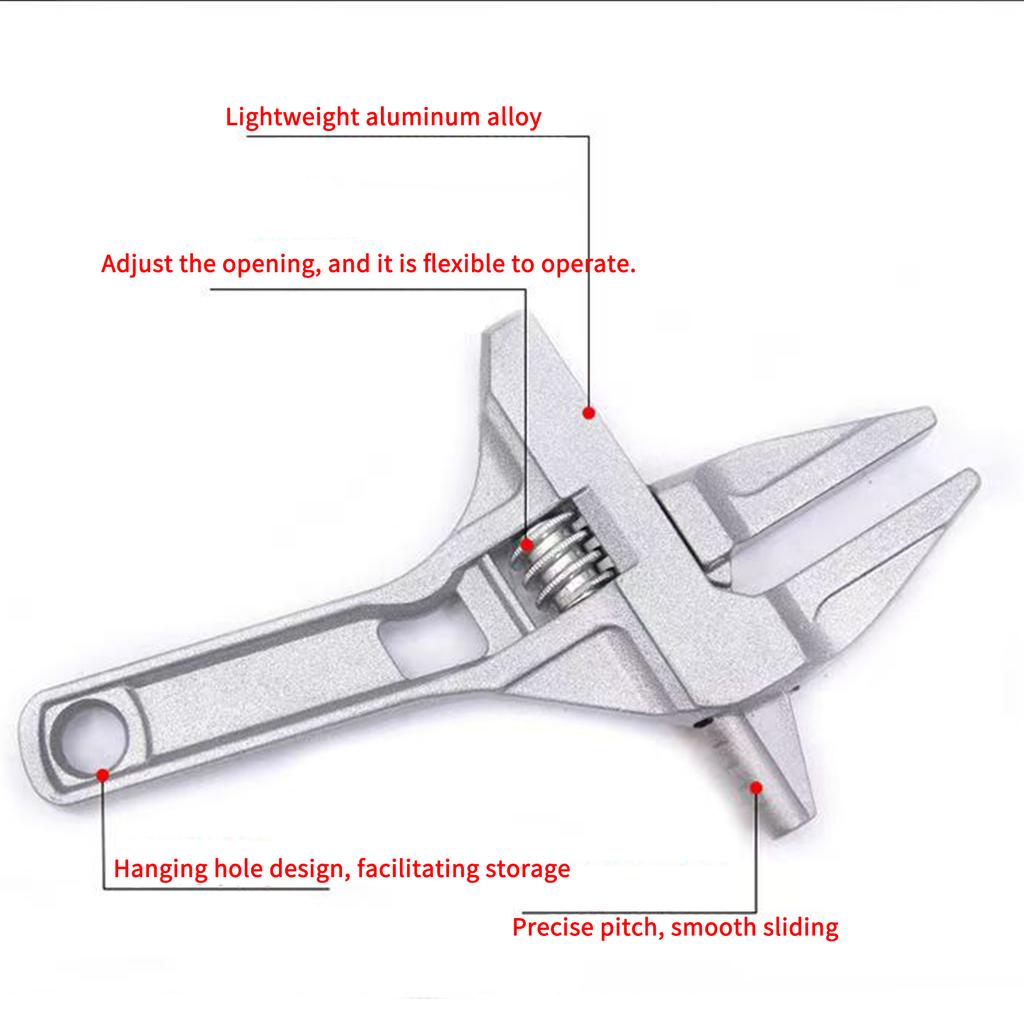 Bathroom Wrench Universal Wrench Big Opening and Toothed Anti-skid Dual-purpo for Maintaining Bathroom Facilitie
