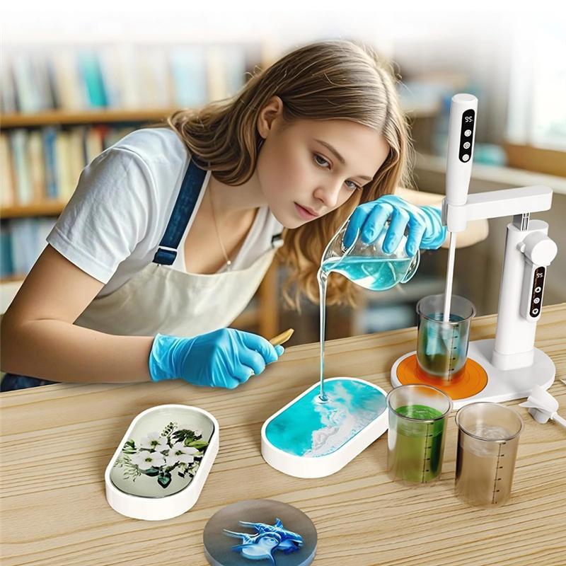 

A25F-Electric Resin Mixer, Epoxy Resin Mixer With Electric Stand, Electric Stirrer Kit For Resin Molds, Paint, Resin Tool,DIY белый